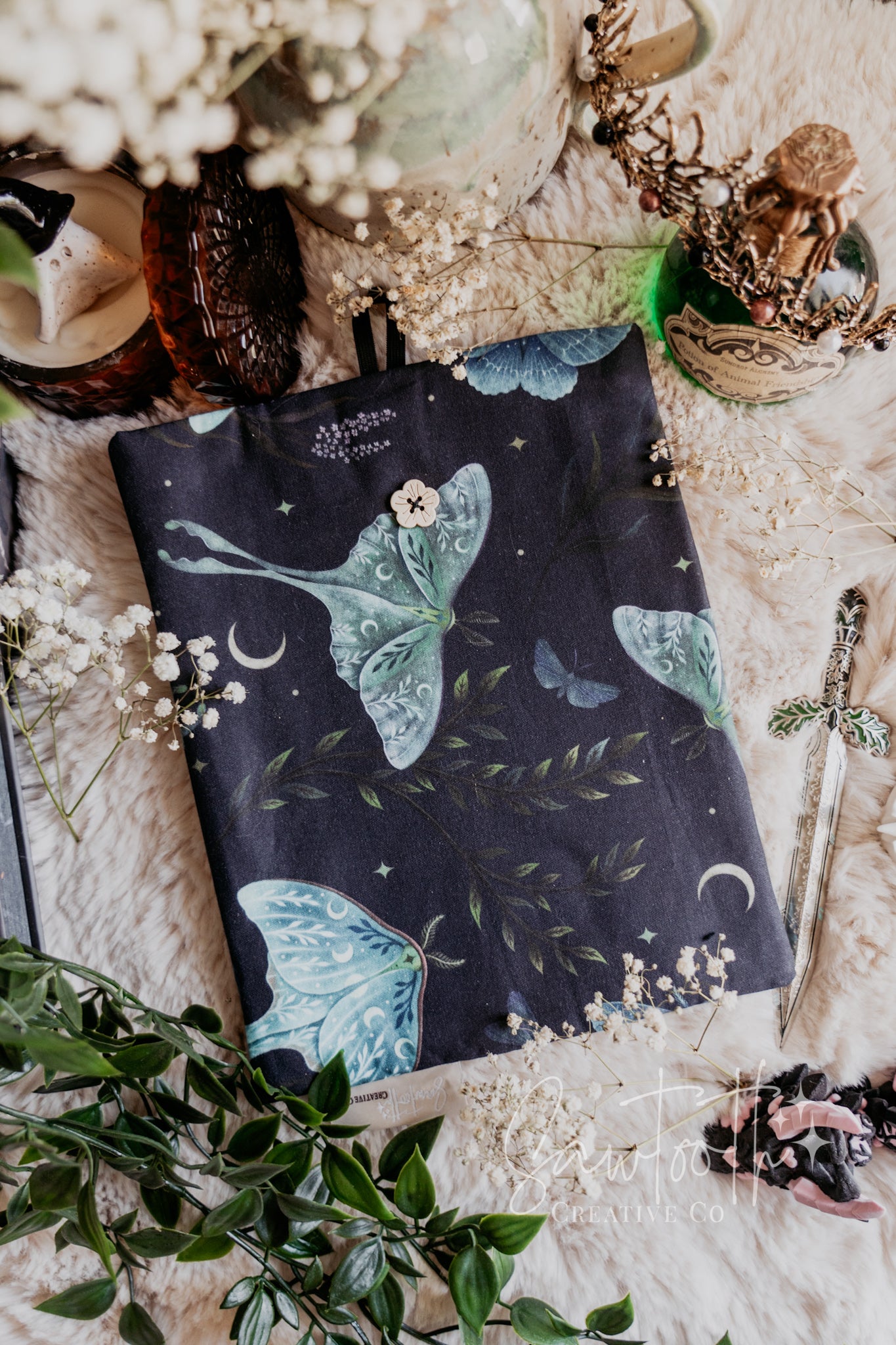 Lunar Moth - Fabric Booksleeve