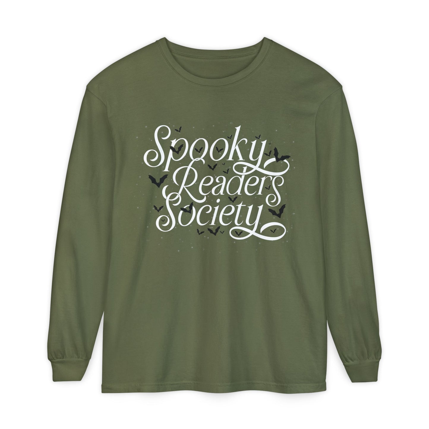 Spooky Readers Society Comfort Colors Long Sleeve T-Shirt