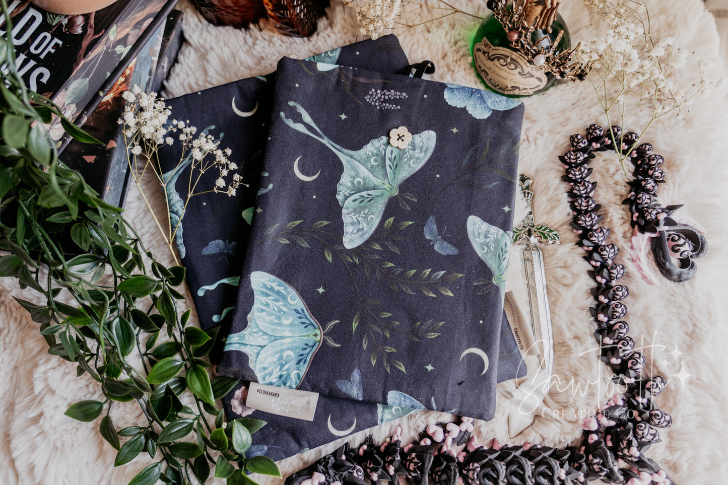 Lunar Moth - Fabric Booksleeve