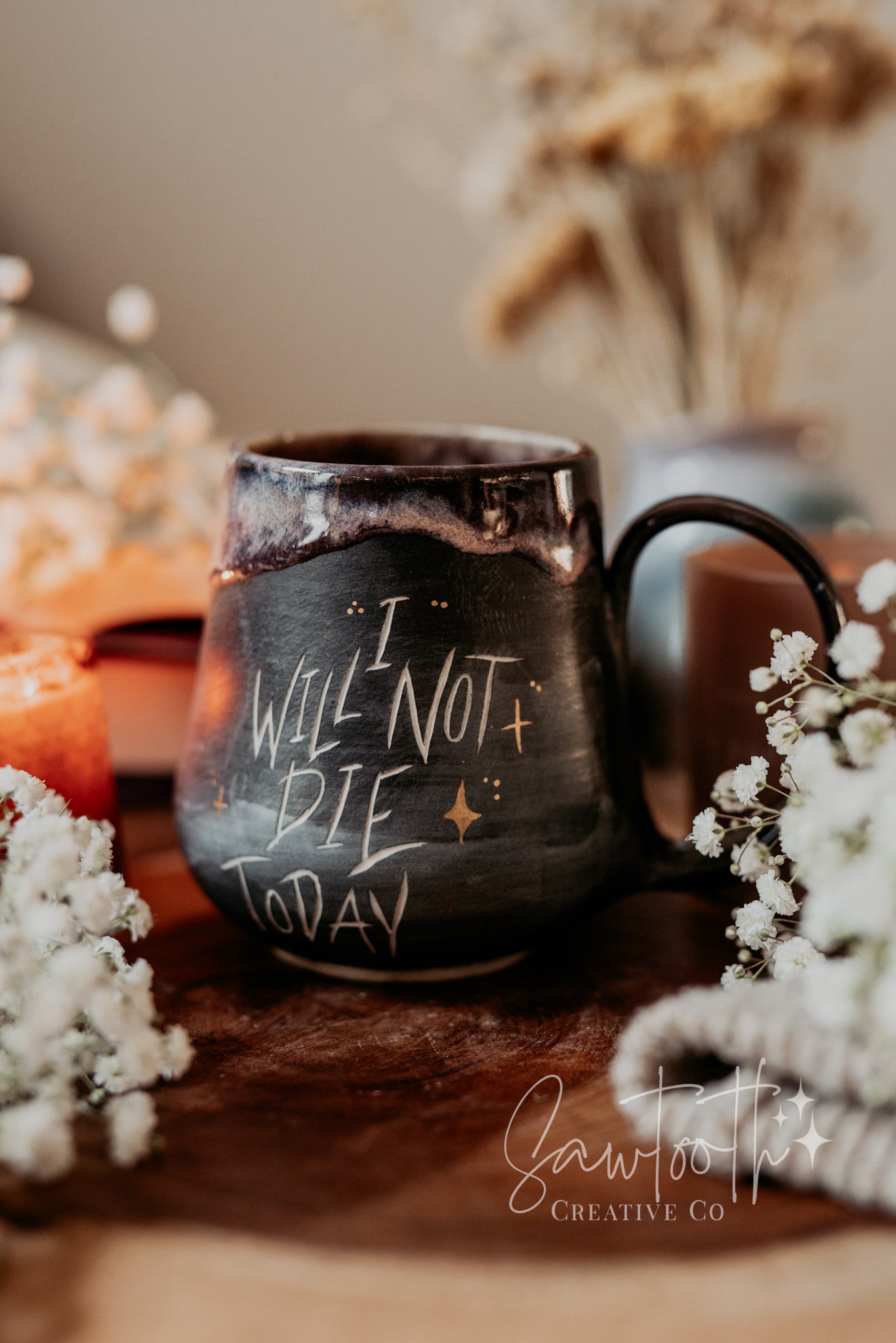 24k Gold I Will Not Die Today Mug - Large