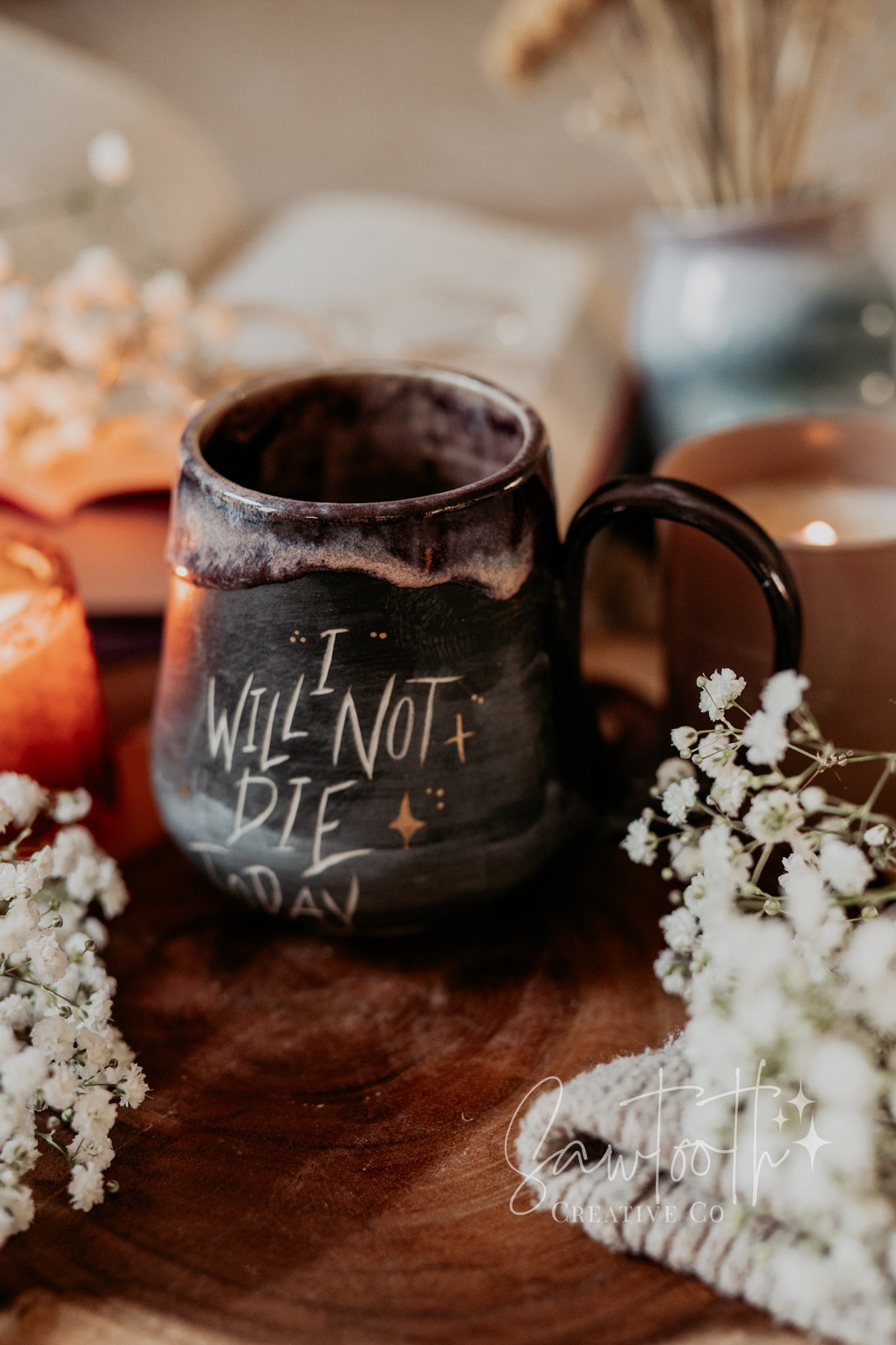 24k Gold I Will Not Die Today Mug - Large