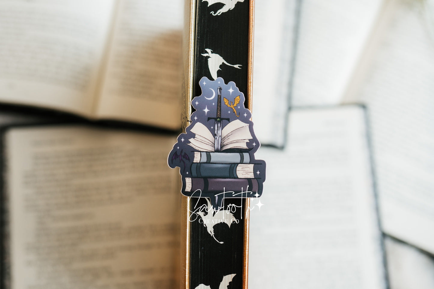 Book Dragon Sticker | Fantasy Reader