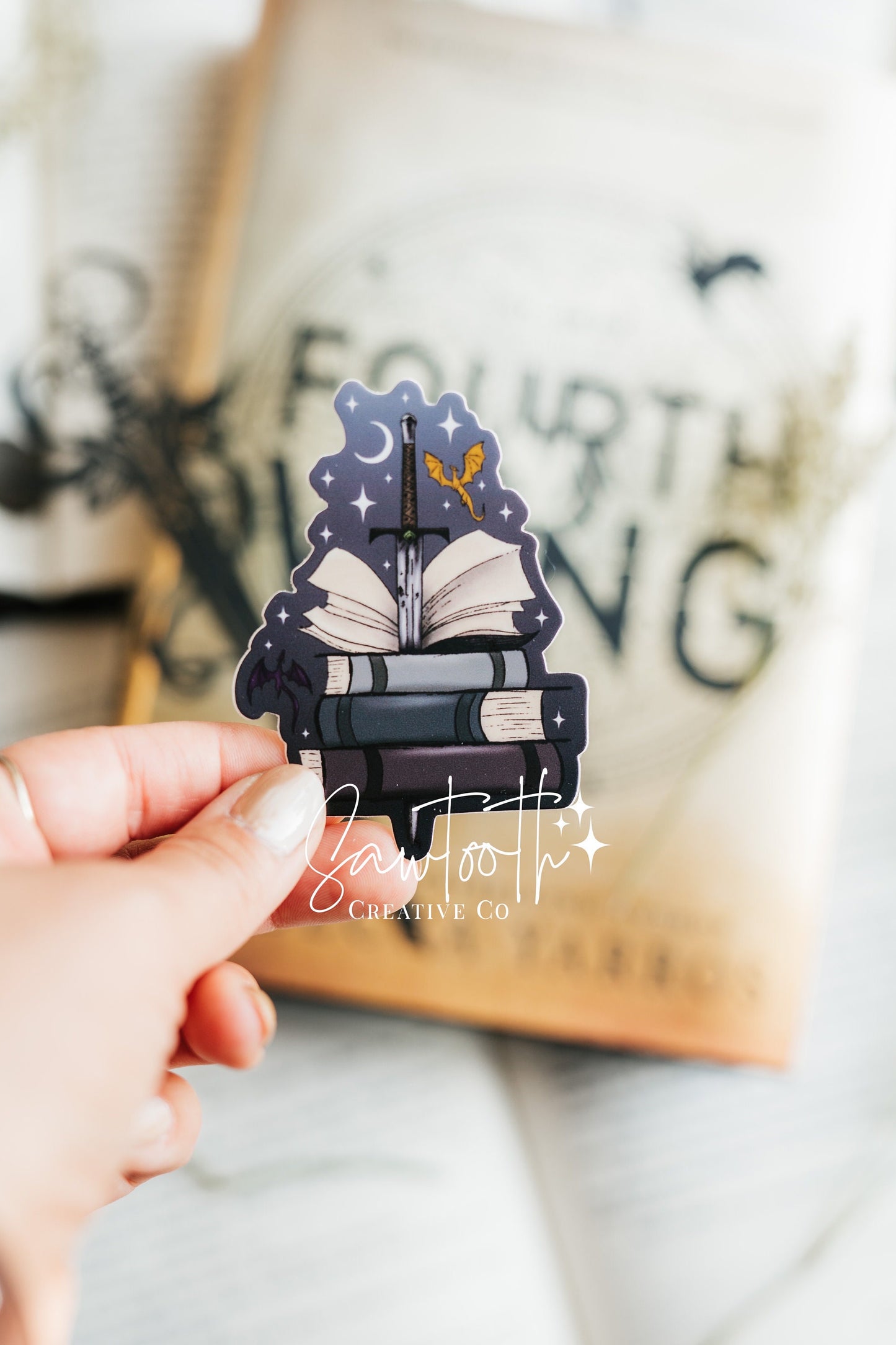 Book Dragon Sticker | Fantasy Reader