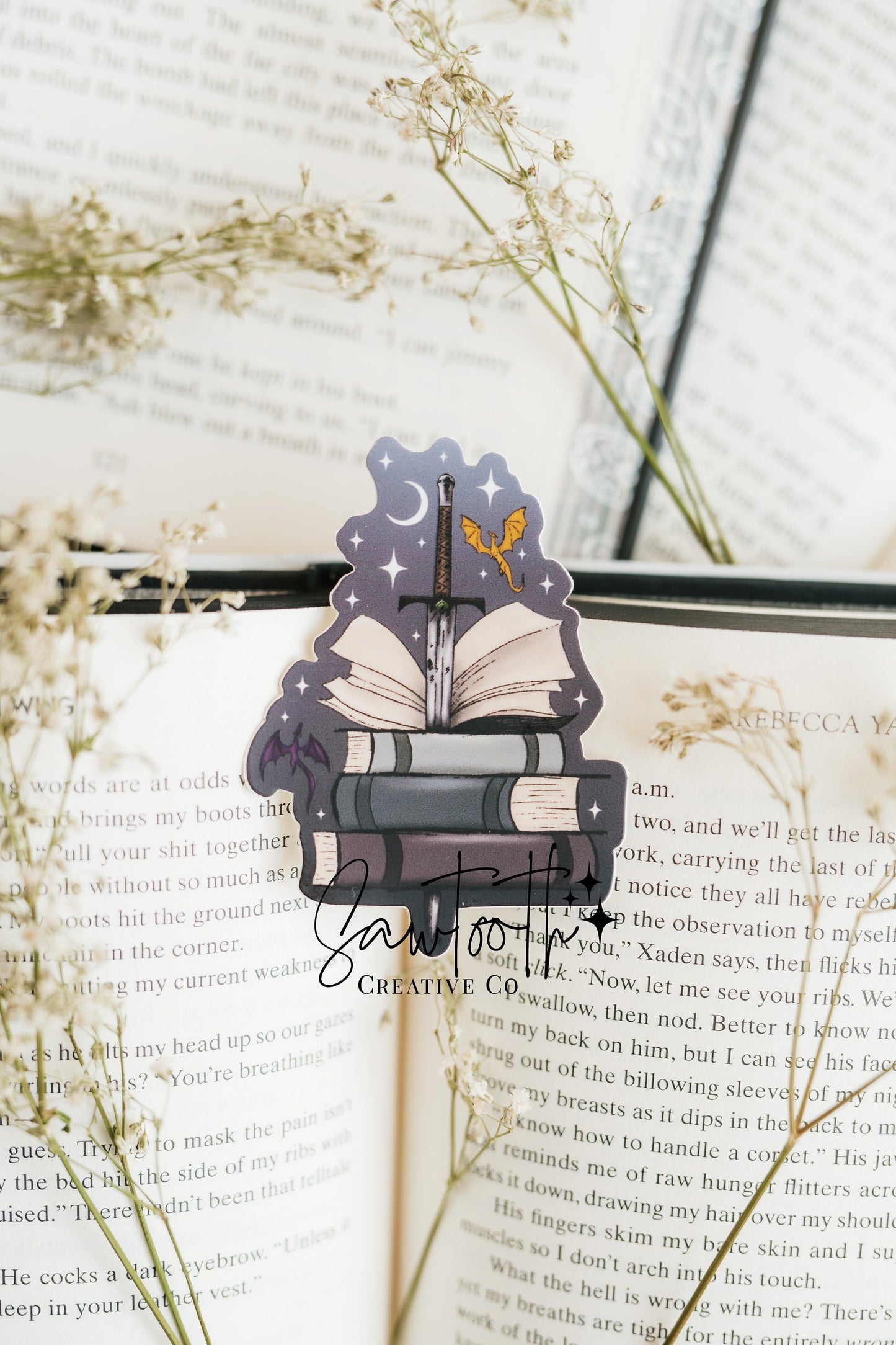 Book Dragon Sticker | Fantasy Reader