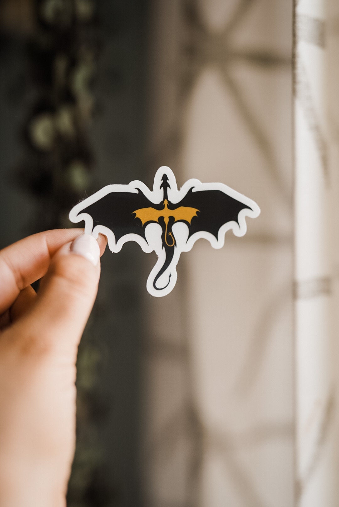 Black and Gold Dragon Sticker