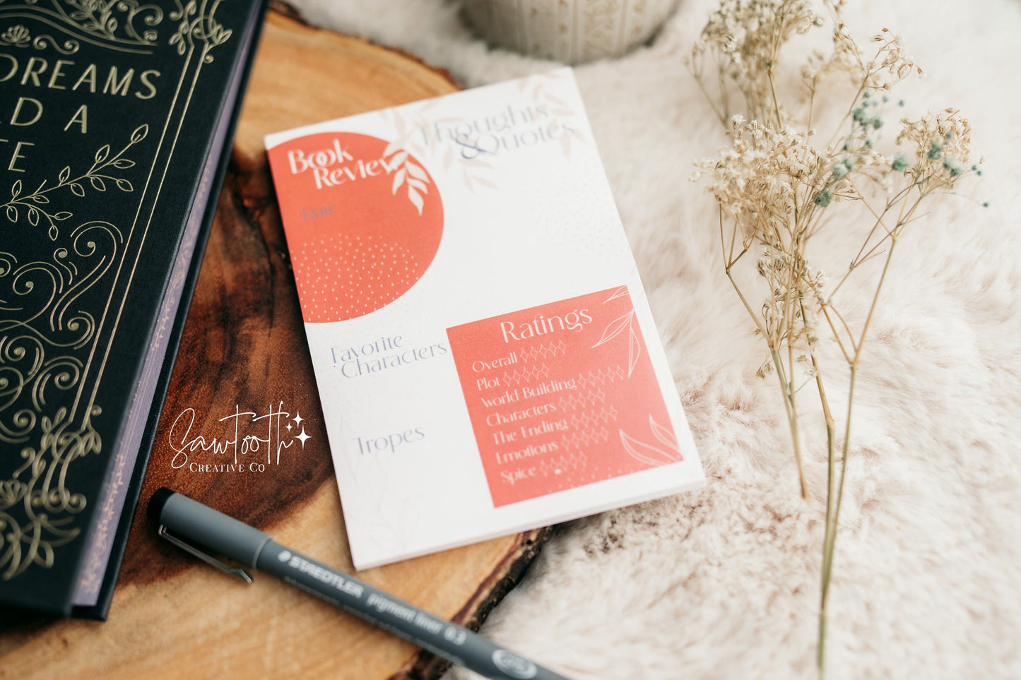 Book Review Sticky Notepad | Bookish Sticky Notes | Bookish Stationary | Post-it Notes | Bullet Journal | Book Club Notes