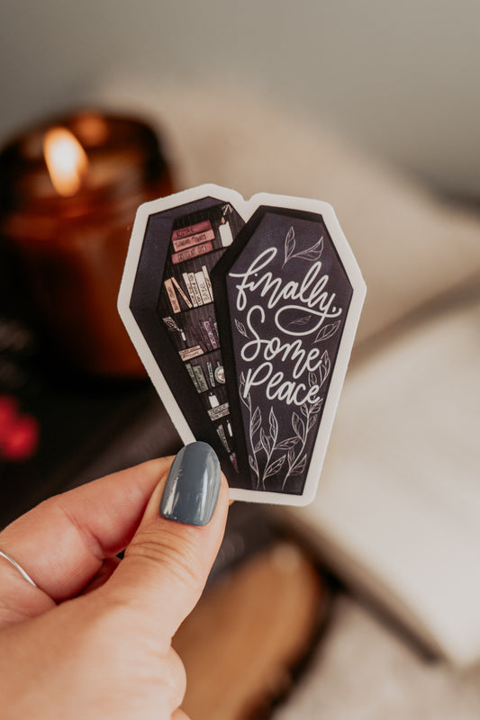 Coffin Bookshelf Sticker