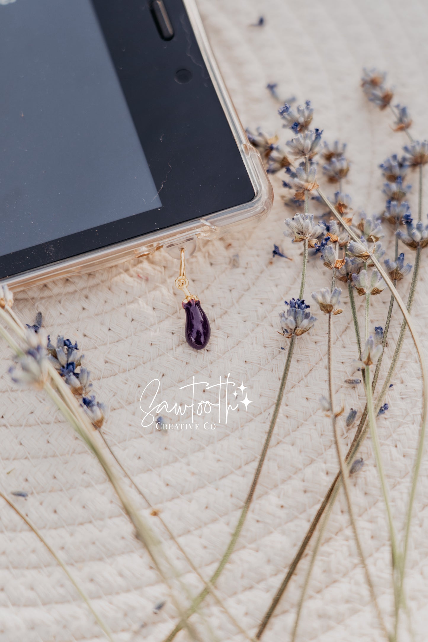 Eggplant Kindle Charm | Phone Charm