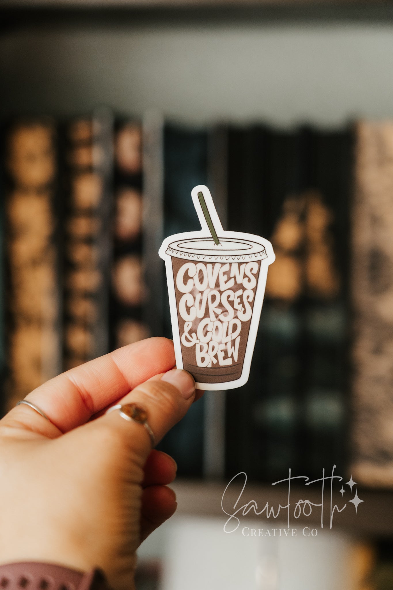 Covens, Curses, & Cold Brew Sticker