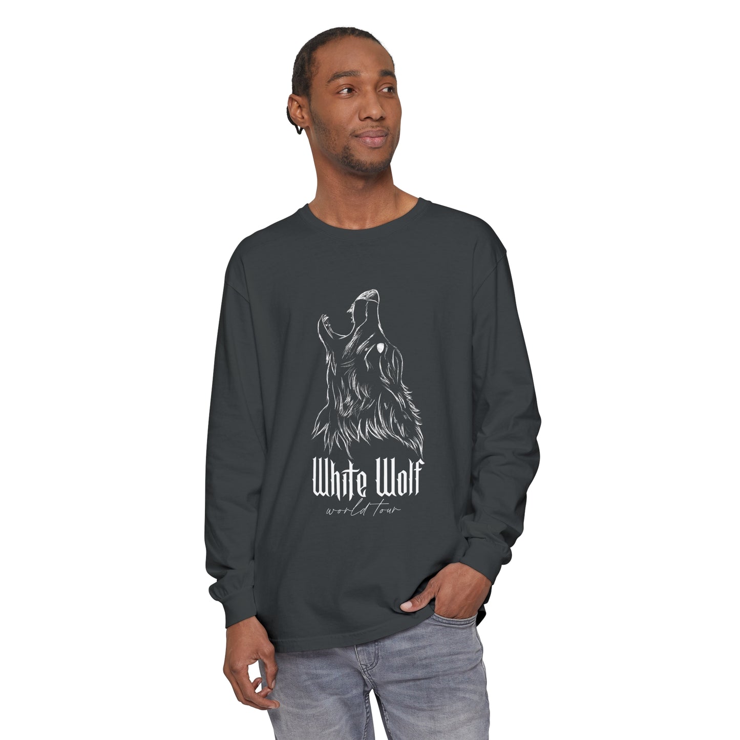 White Wolf World Tour Comfort Colors Long Sleeve T-Shirt