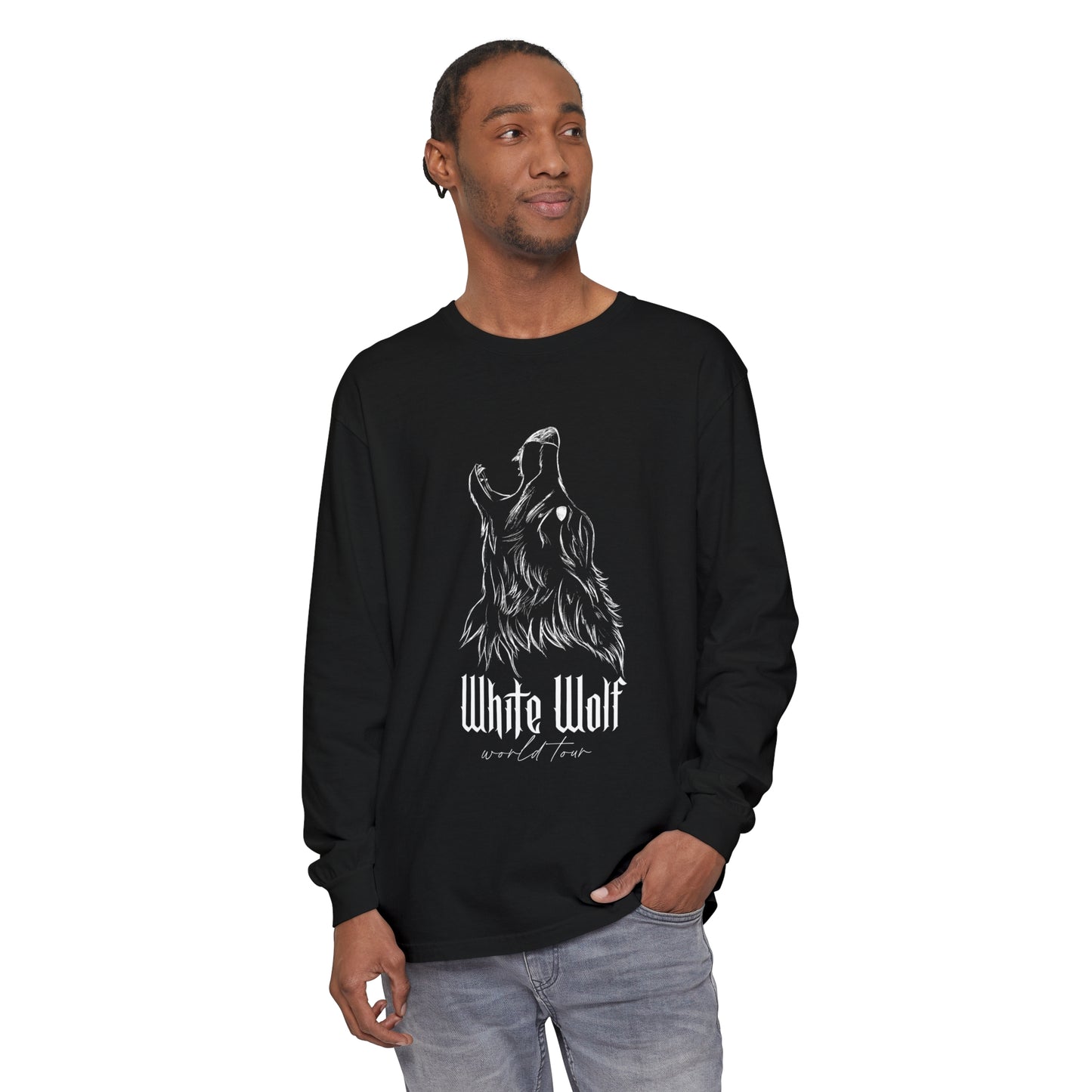 White Wolf World Tour Comfort Colors Long Sleeve T-Shirt