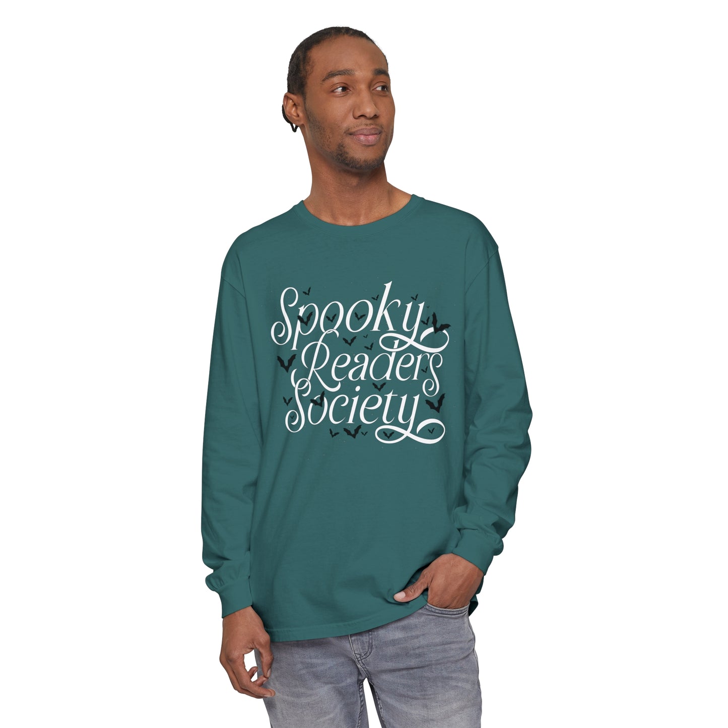 Spooky Readers Society Comfort Colors Long Sleeve T-Shirt