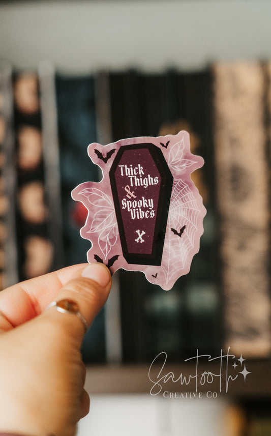 Thick Thighs & Spooky Vibes Sticker