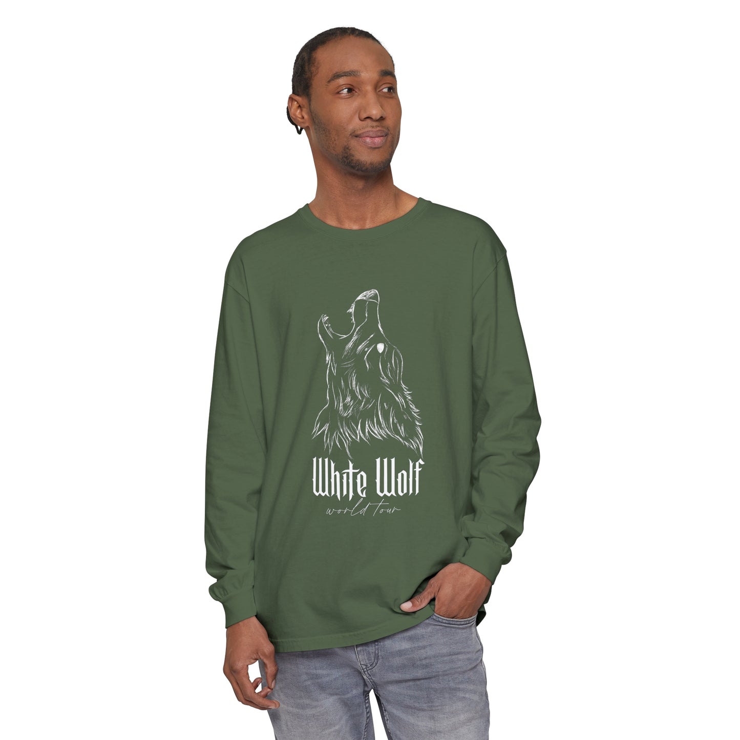 White Wolf World Tour Comfort Colors Long Sleeve T-Shirt