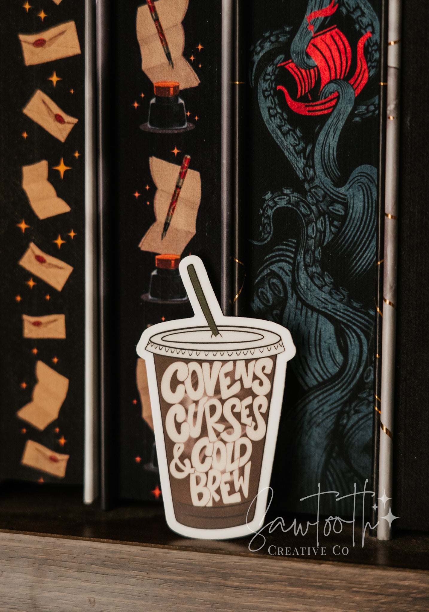 Covens, Curses, & Cold Brew Sticker