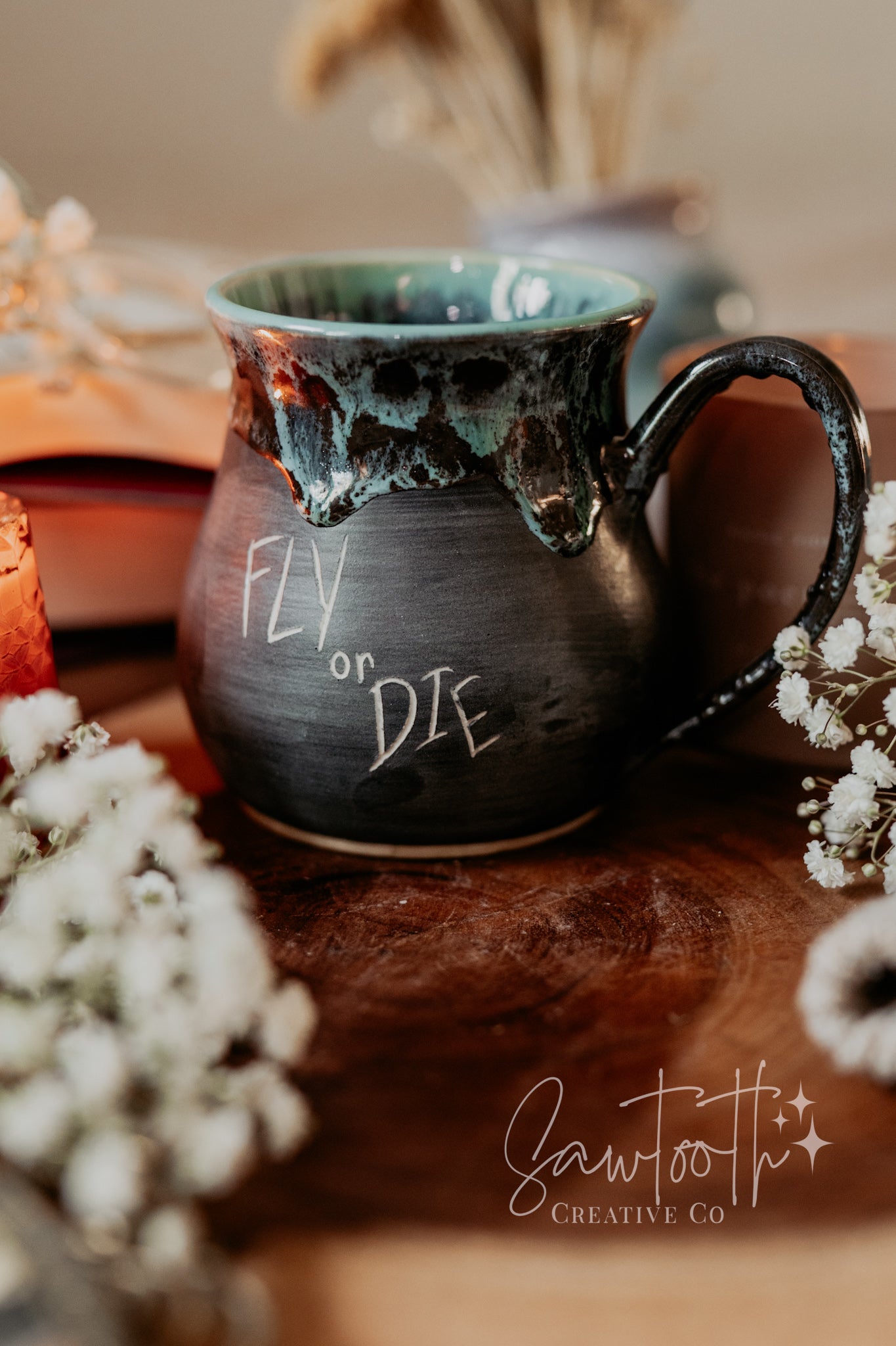 Fly or Die Mug - Textured Handle - Large