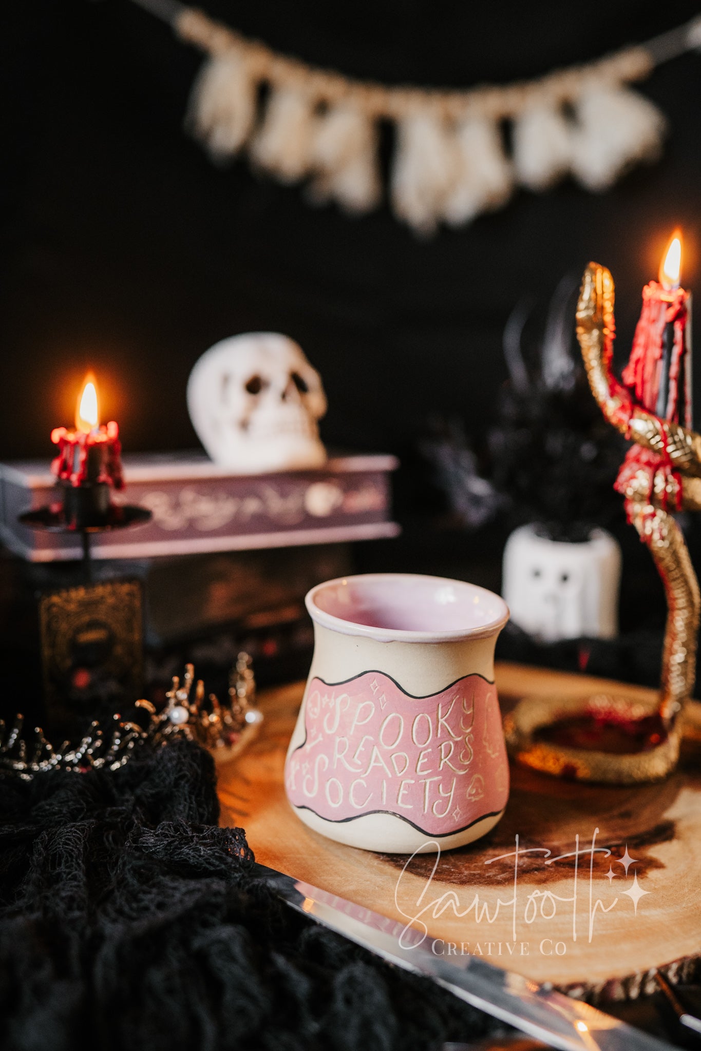 Spooky Readers Society Pink Mug - Large