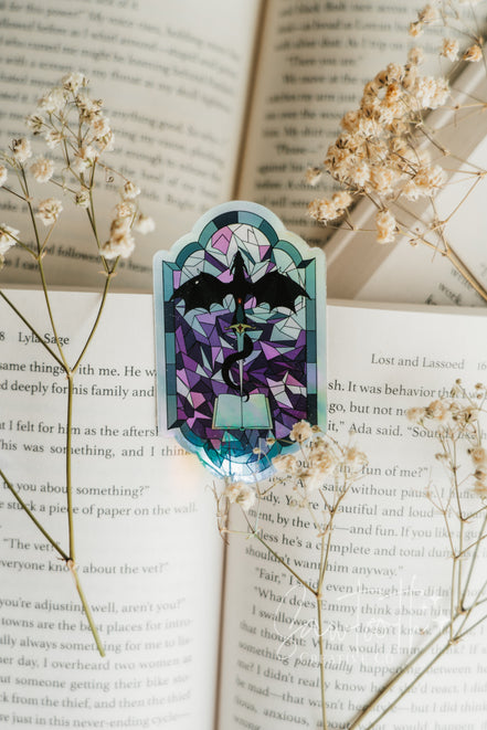 Stained Glass Holographic Dragon Sticker