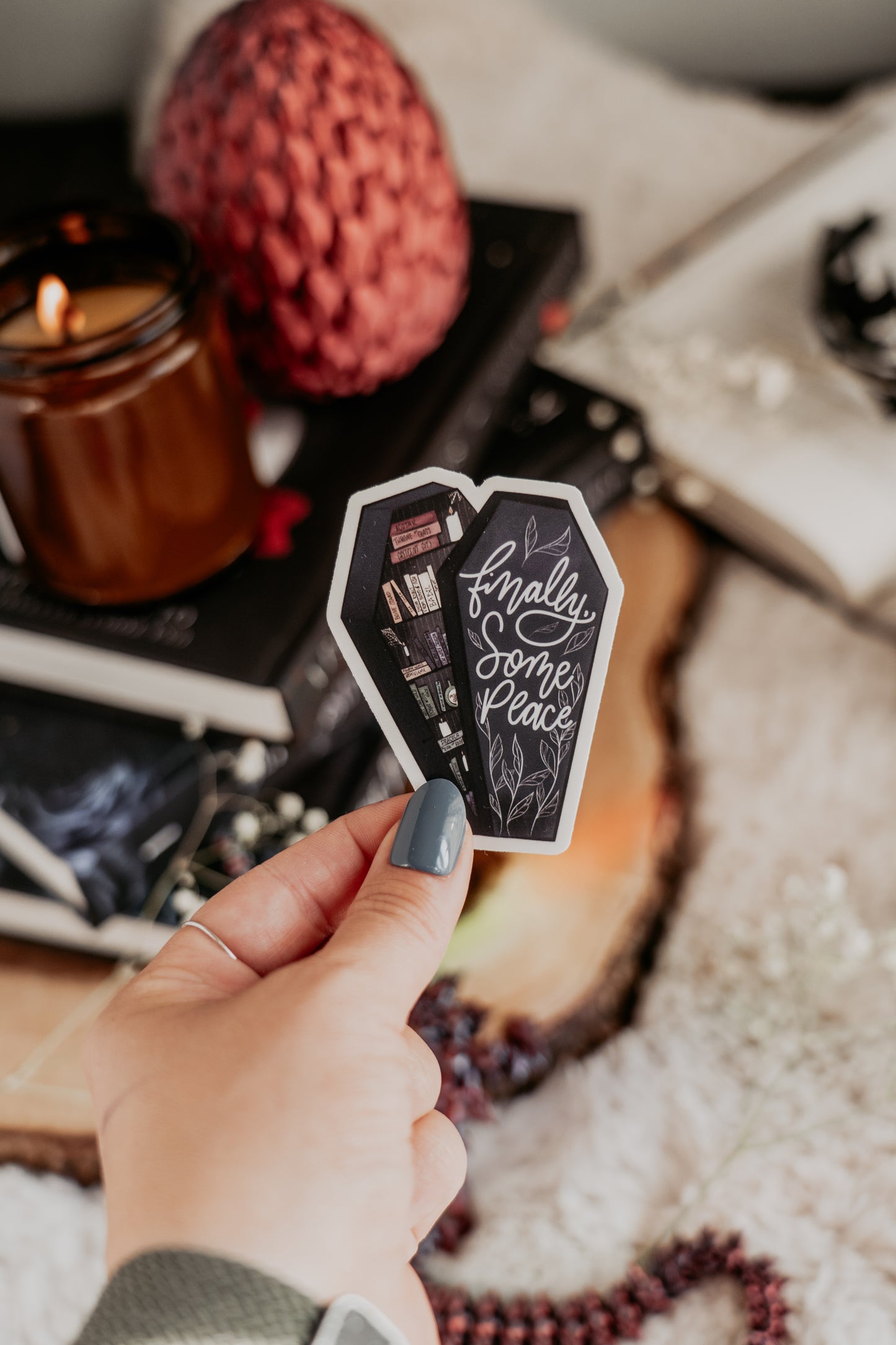 Coffin Bookshelf Sticker