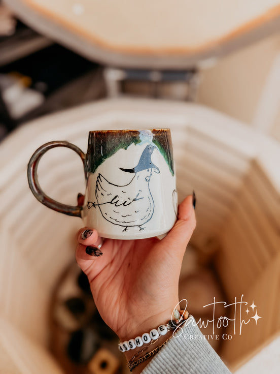 Witch Chicken/Vampire Goose Mug - Medium