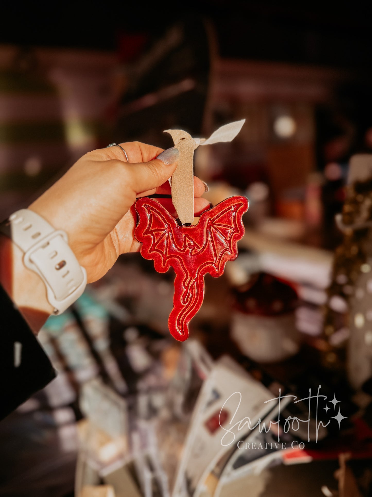 Tall Ceramic Dragon Ornament