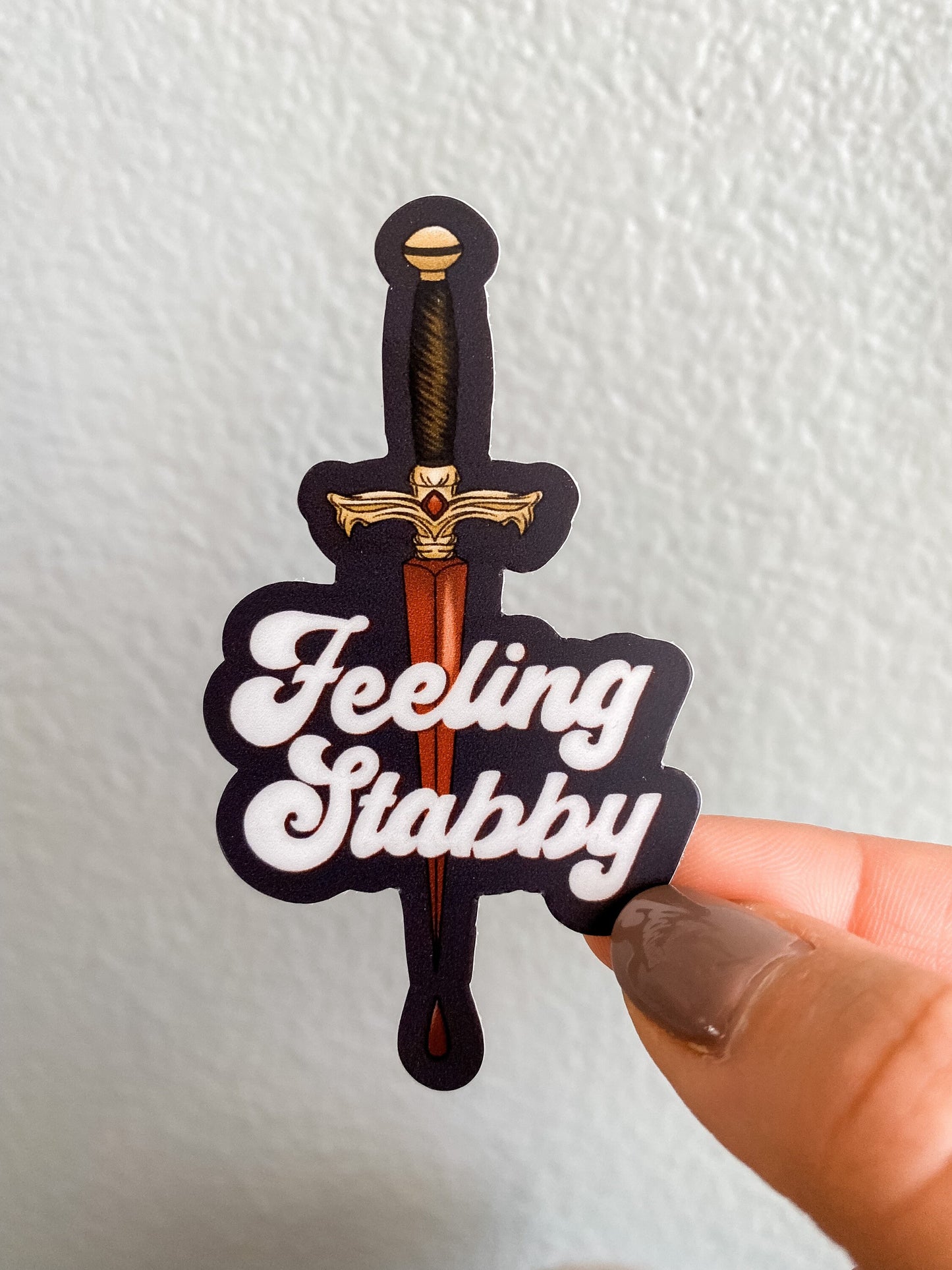 Romantasy Sticker | Badass FMC | Fantasy Books | Dagger | Bookish Sticker | Feeling Stabby | Kindle Sticker