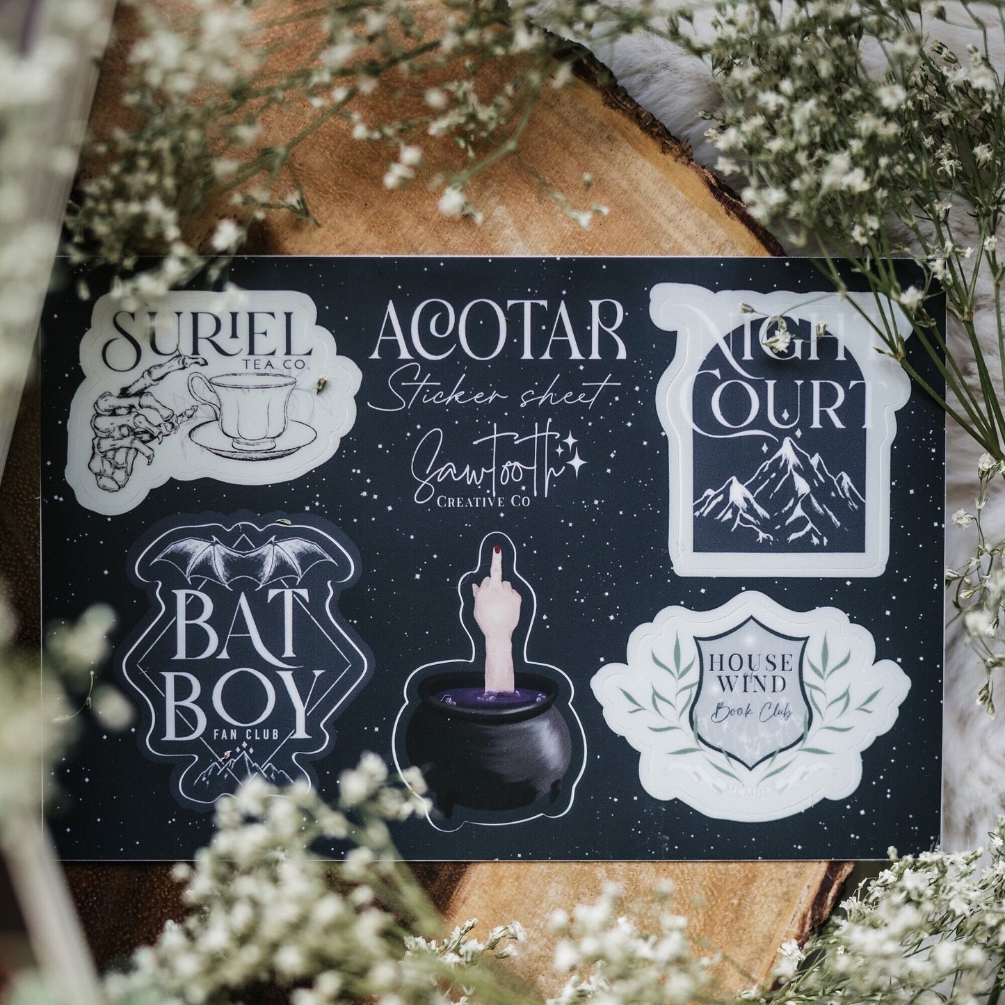 ACOTAR Sticker Sheet | A Court of Thorns & Roses | Sarah J Maas | Bookish Sticker Sheet | Kindle Stickers