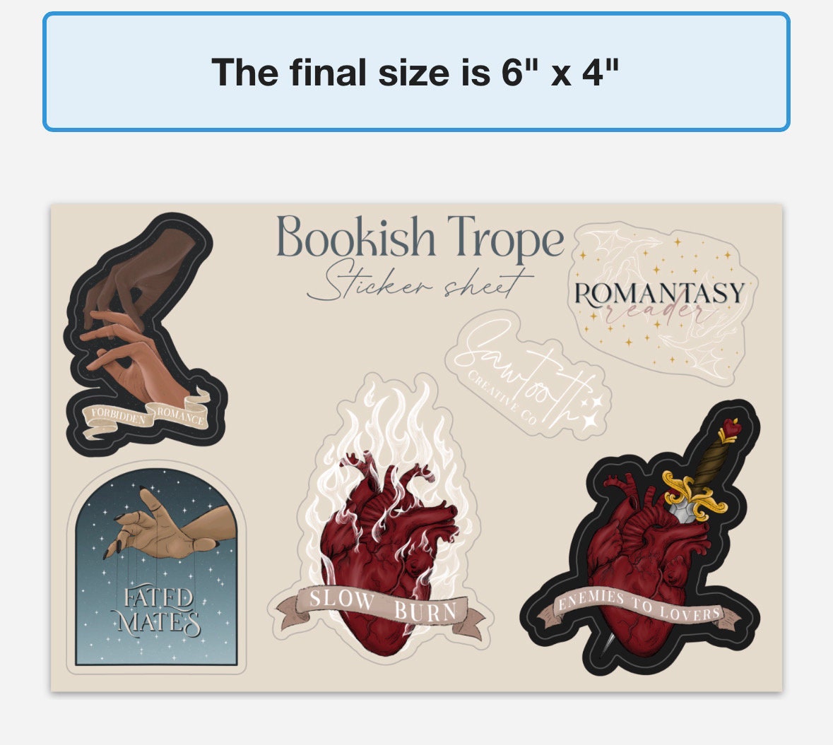 Book Trope Sticker Sheet | Bookish Tropes | Slow Burn Sticker | Bookish Sticker | Kindle Stickers