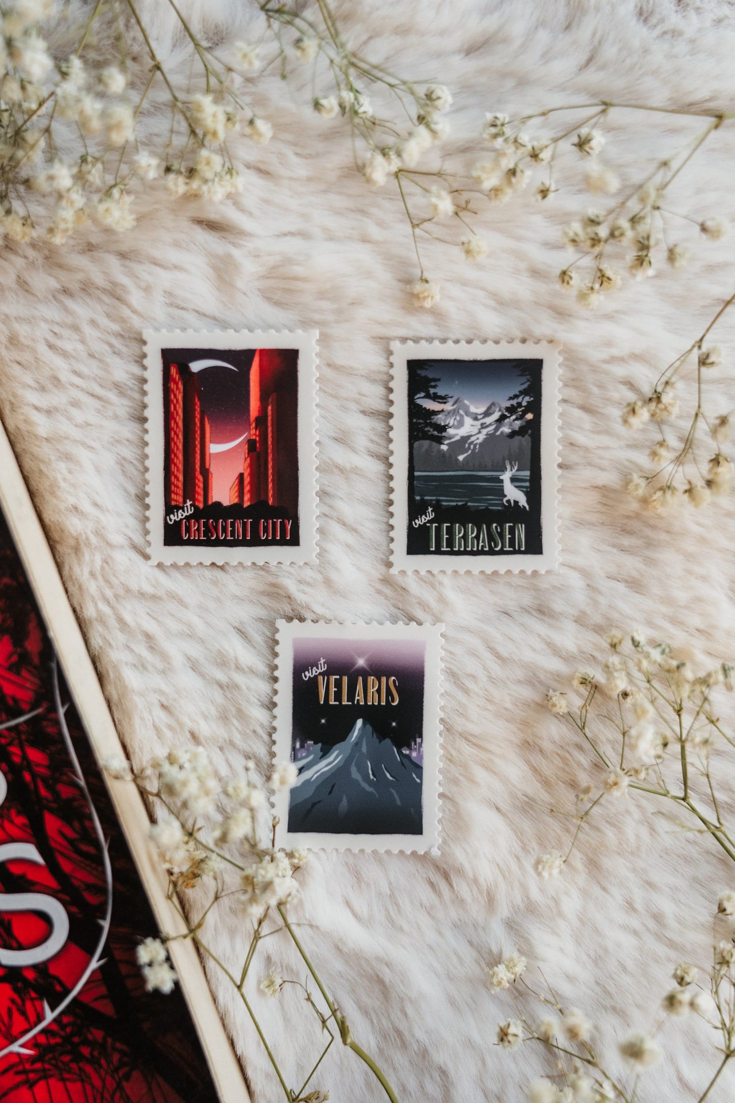 SJM Stamp Bundle | A Court of Thorns and Roses | Sarah J Maas | Throne of Glass | Crescent City | Bat Boys | Kindle Stickers