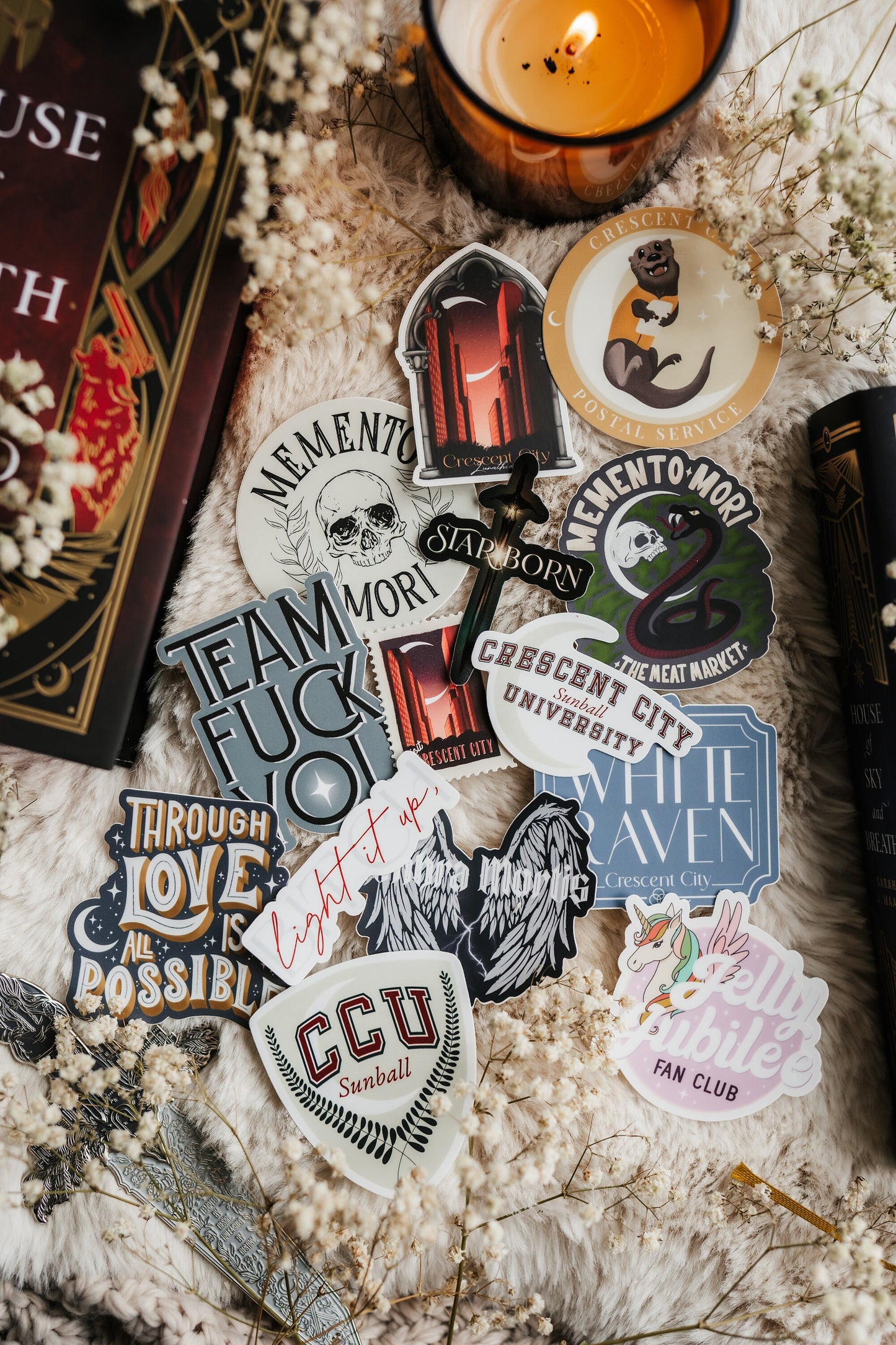 Memento Mori Sticker | Crescent City Sticker | The Meat Market | The Viper Queen | Sarah J Maas | SJM | Bookish Sticker | Kindle Stickers