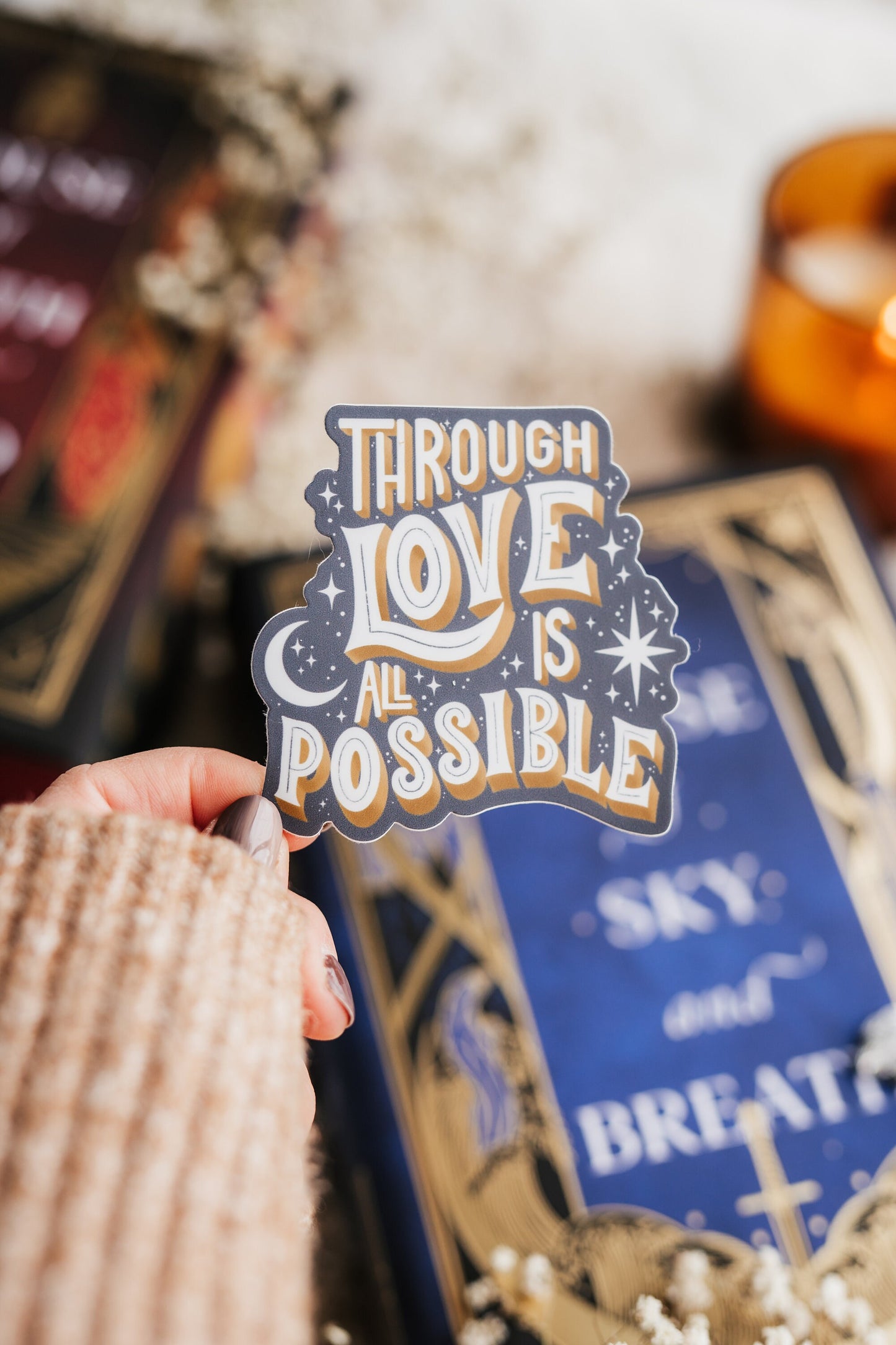 Through Love All Is Possible | Danika Fendyr | Bryce Quinlan | Crescent City | Sarah J Maas | Bookish Sticker | Kindle Stickers