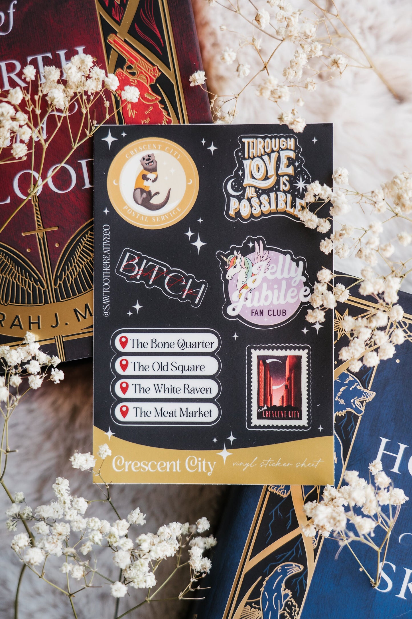 Crescent City Sheet | Bryce Quinlan | Sarah J Maas | Bookish Sticker Sheet | Kindle Stickers